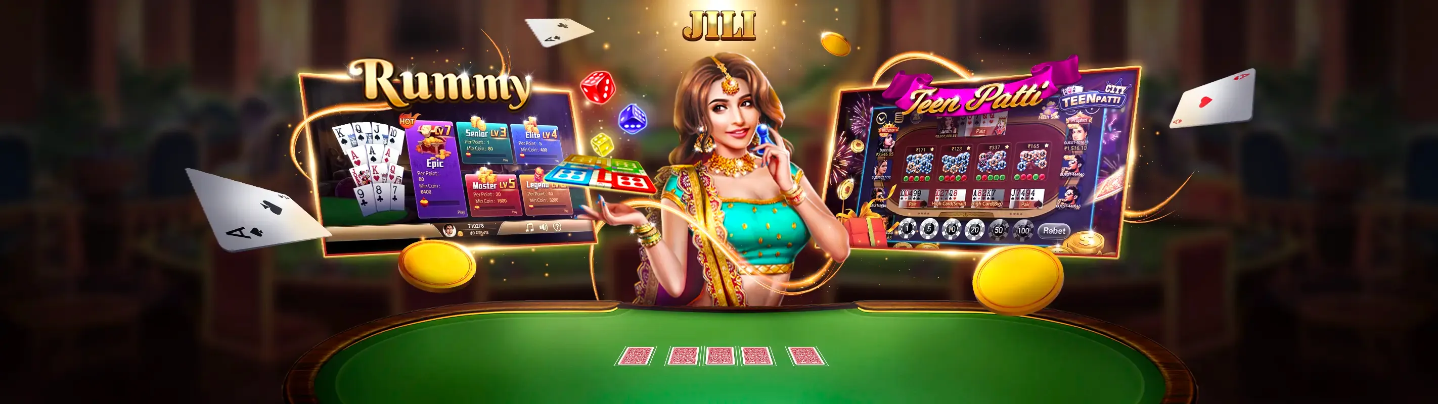 Hình ảnh bàn Baccarat và bánh xe Roulette tại m666 nhà cái